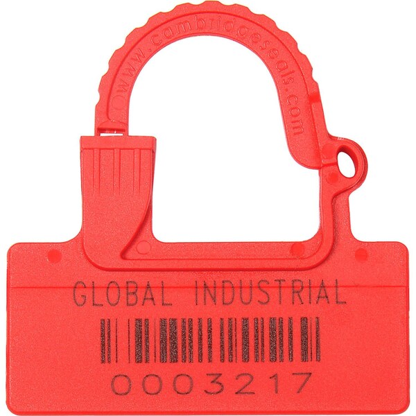 Global Industrial One Piece Padlock Seal, Red, 100PK 670484RD - main